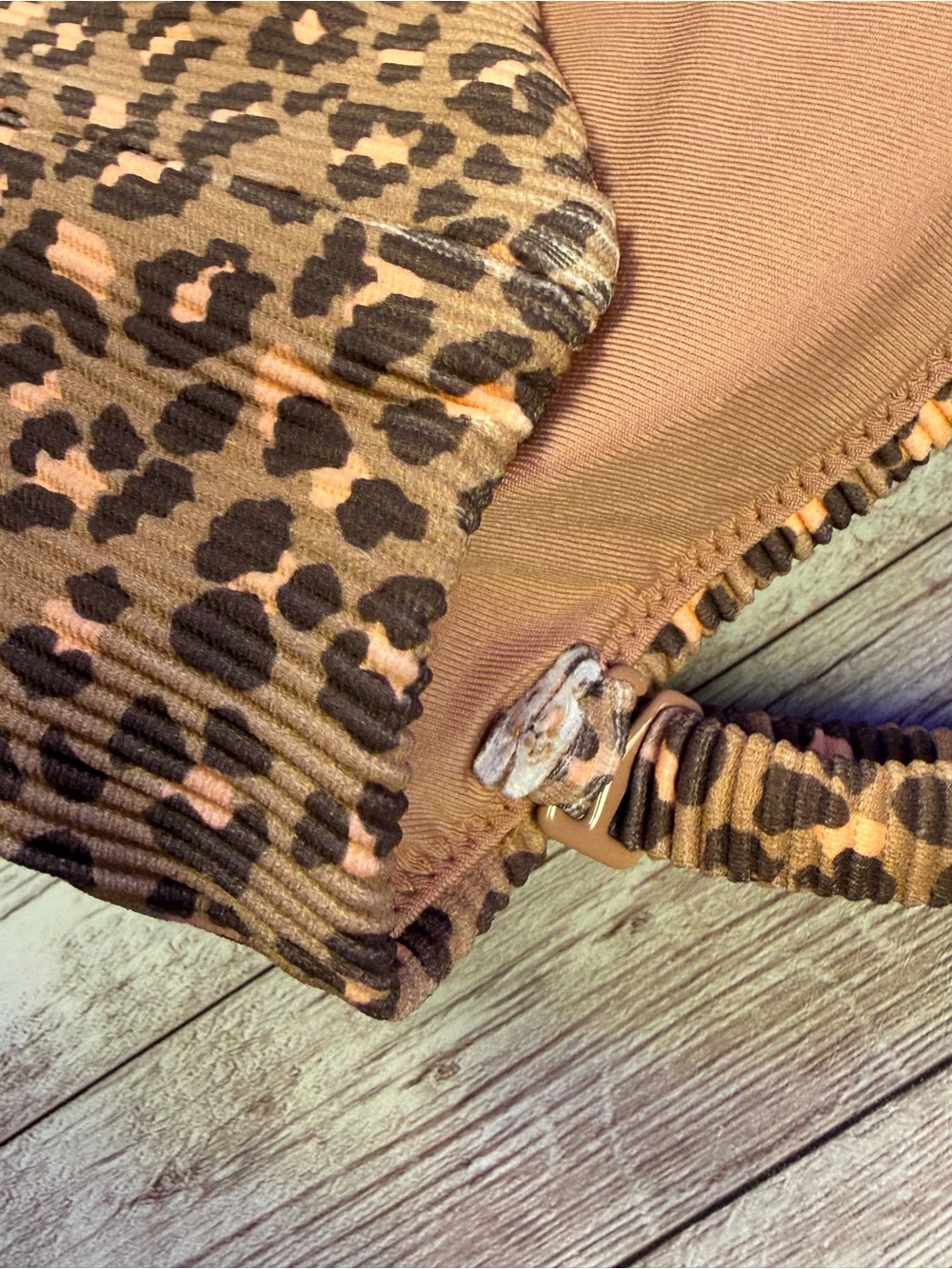 aerie Leopard Tie-Front One-Piece Swimsuit - Brown - Picture 8 of 9